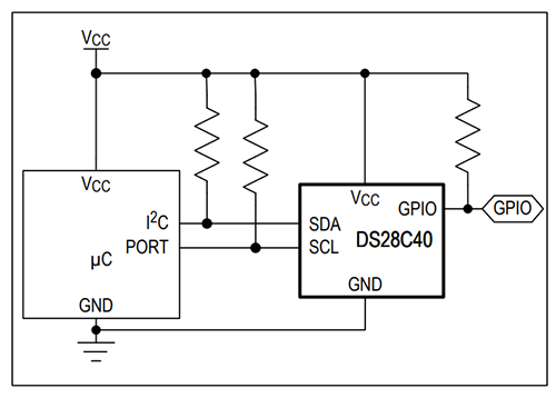 应用电路图 - Analog Devices / Maxim Integrated DS28C40 DeepCover汽车I2C验证器